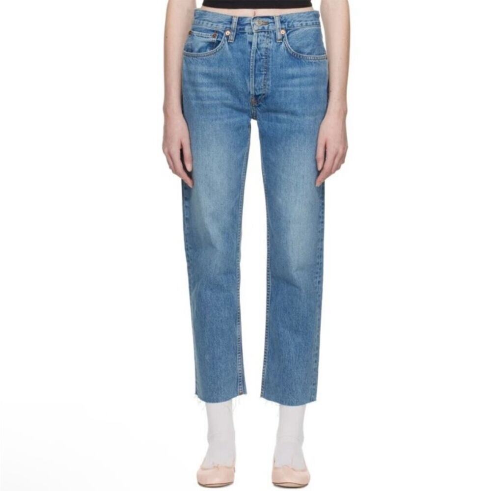Re/Done 70s Stove Pipe Raw Hem Jean Size 27